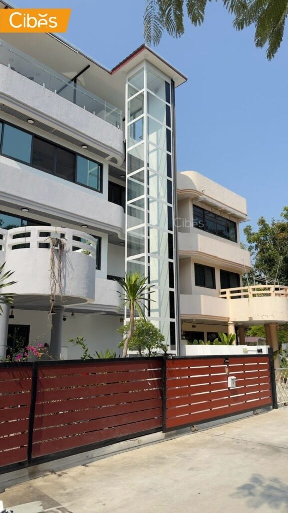 Cibes Uno Standard Outdoor Lift 2 floors with RAL9016 (White) (Size 1035 x 950)