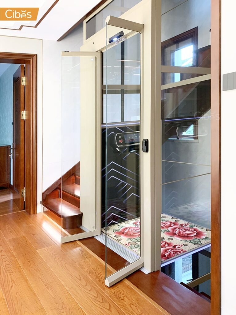 Cibes V80 Galaxy Luxury Home Lift 4 floors with Quartz 1 (Size 935x850)