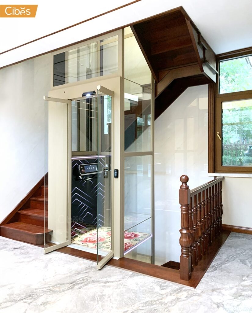 Cibes V80 Galaxy Luxury Home Lift 4 floors with Quartz 1 (Size 935x850)
