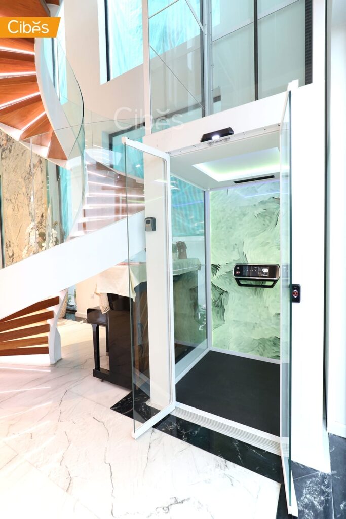 Cibes V90 Galaxy Private Home Lift 4 Floors with ORGANIC SIGNAL WHITE (Size 1210x1215 )