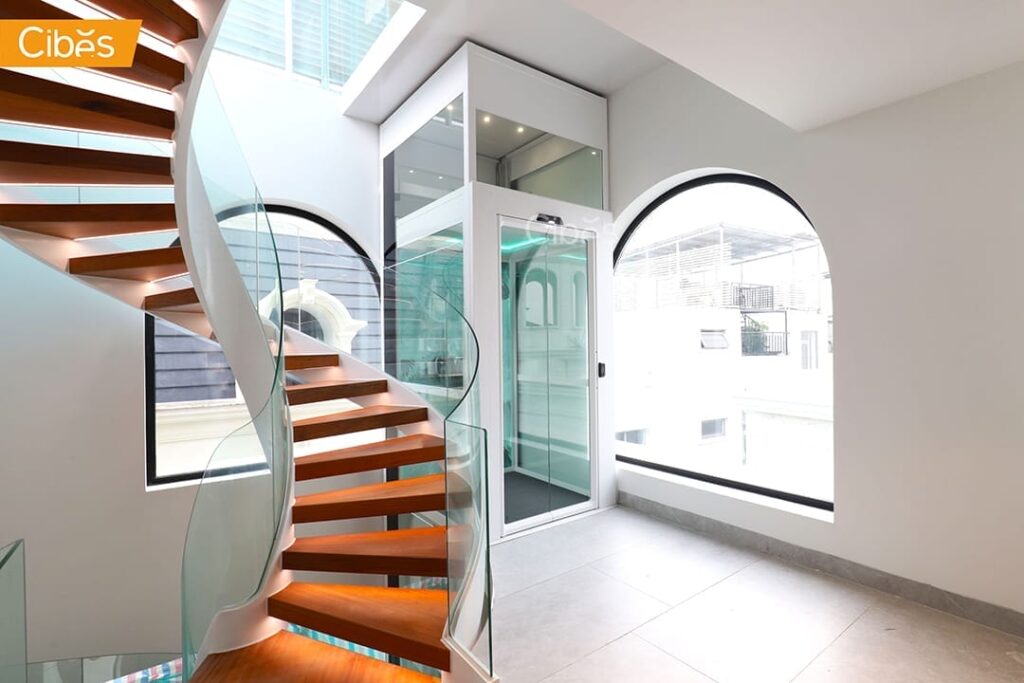 Cibes V90 Galaxy Private Home Lift 4 Floors with ORGANIC SIGNAL WHITE (Size 1210x1215 )
