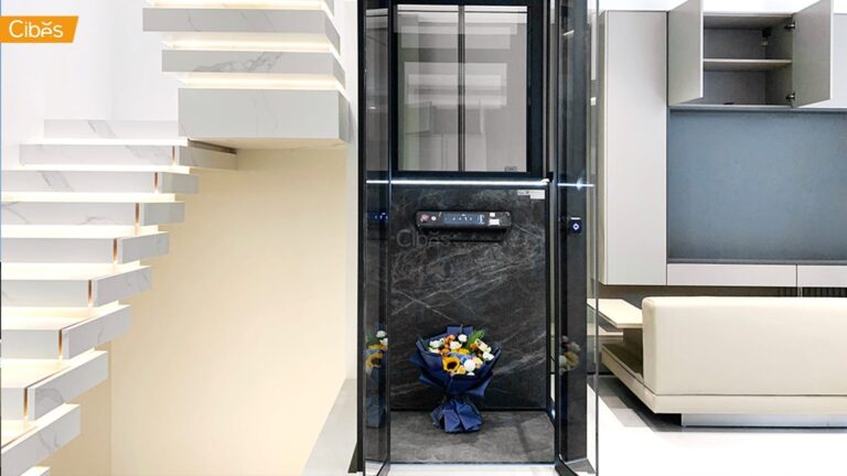 Cibes V80 Aurora Home Lift 4 floors with Gothic Graphite Black (Size 735×950 mm)